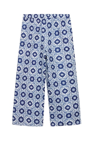 Pantalon droit imprimé - Bleu