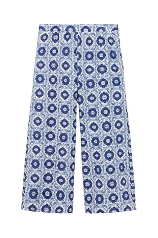 Pantalon droit imprimé - Bleu
