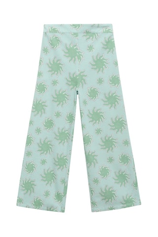 Pantalon droit imprimé - Vert pastel