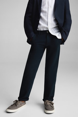 Pantalon lin coton - Bleu marine