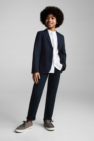 Pantalon lin coton - Bleu marine