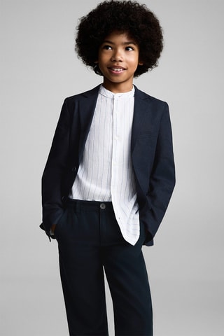 Pantalon lin coton - Bleu marine