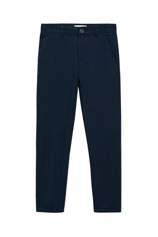 Pantalon lin coton - Bleu marine