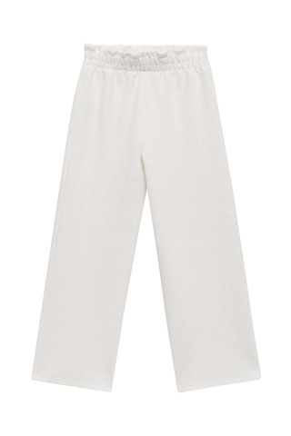 Pantalon droit texturé - Blanc cassé