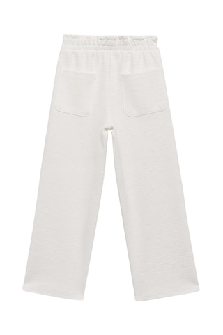 Pantalon droit texturé - Blanc cassé