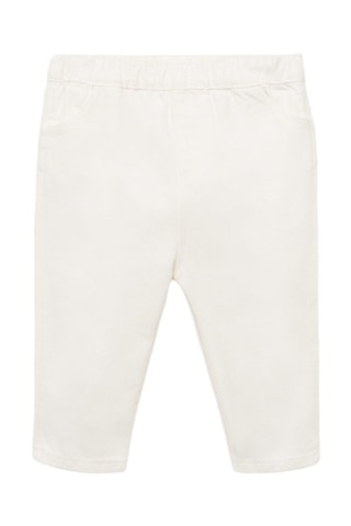 Pantalon taille élastique - Blanc cassé