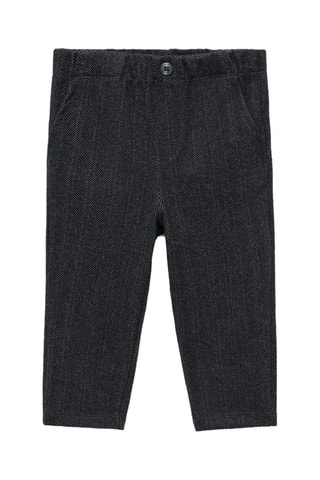 Pantalon droit à rayures - Noir