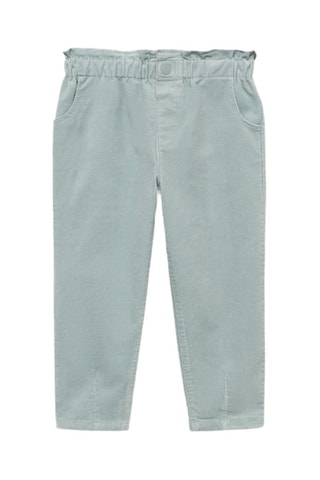 Pantalon velours côtelé paper bag - Ciel