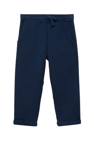 Pantalon droit coton - Bleu marine