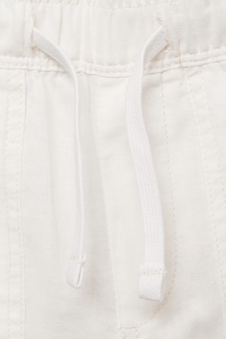 Pantalon lin taille élastique - Blanc