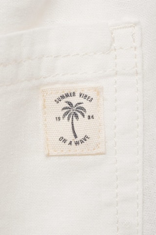 Pantalon lin taille élastique - Blanc