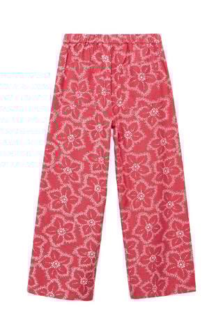 Pantalon imprimé floral - Rouge