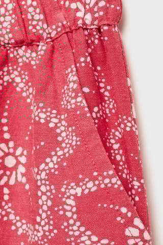 Pantalon imprimé floral - Rouge