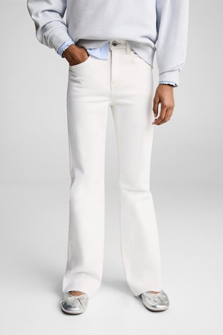 Jean flare ourlet effiloché - Blanc cassé