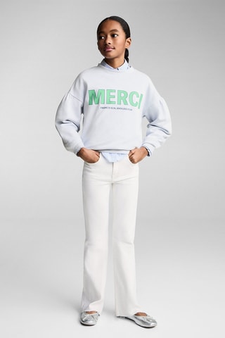 Jean flare ourlet effiloché - Blanc cassé