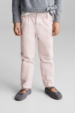 Jeans paperbag droits - Rose