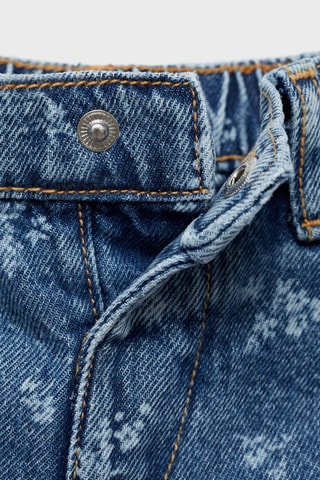 Jean droit imprimé - Bleu