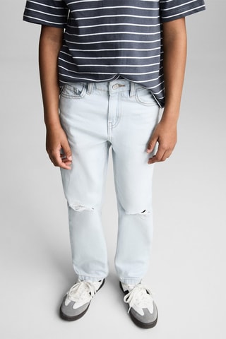 Jean déchirures décoratives - Bleu clair