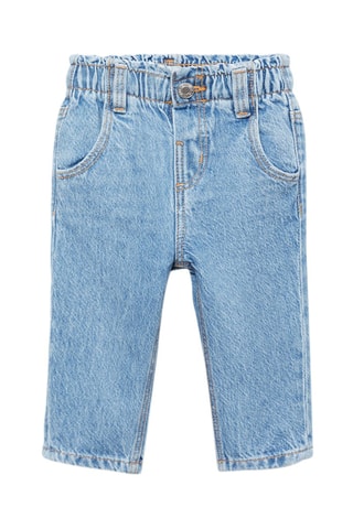 Jeans paperbag droits - Bleu