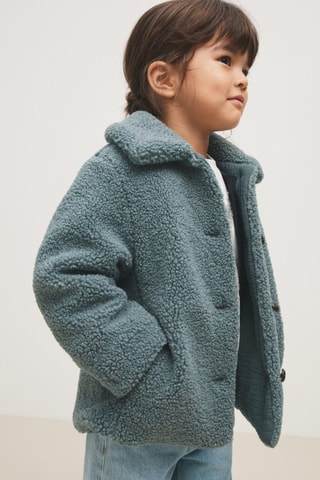 Manteau imitation mouton - Vert pastel