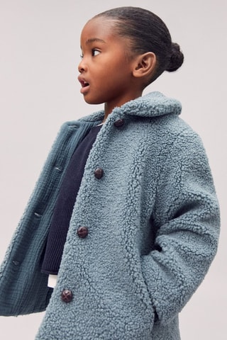 Manteau imitation mouton - Vert pastel