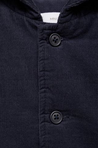 Manteau velours côtelé capuche - Bleu marine