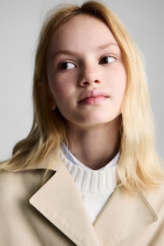 Veste crop double boutonnage - Gris clair