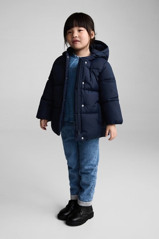 Anorak matelassé capuche - Bleu marine