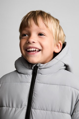 Anorak matelassé capuche - Gris clair