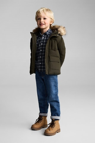 Anorak matelassé intérieur polaire - Kaki