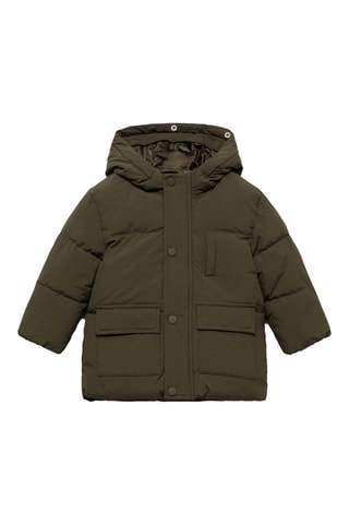 Anorak matelassé intérieur polaire - Kaki