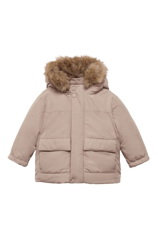 Anorak matelassé intérieur polaire - Beige