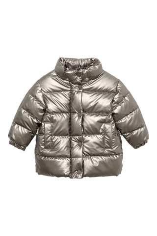 Anorak matelassé imperméable à losanges - Argenté