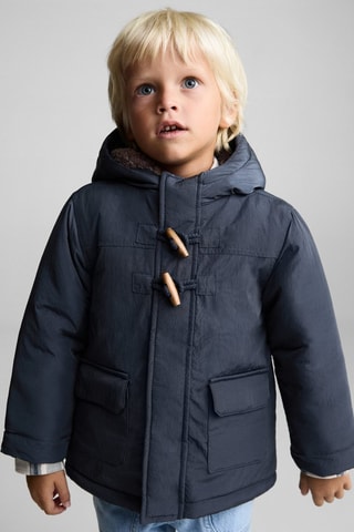 Anorak matelassée imitation mouton retourné - Bleu