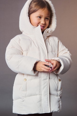 Anorak plume matelassé - Écru