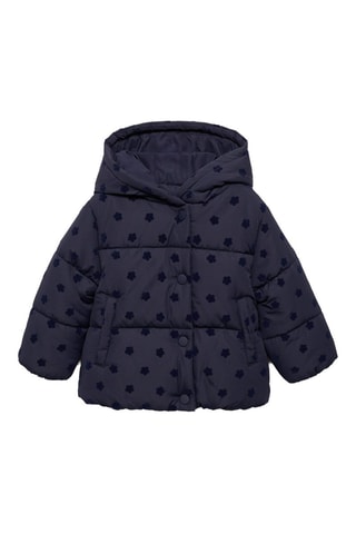 Anorak matelassé à fleurs - Bleu marine