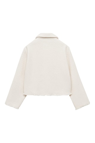 Veste crop texture - Blanc cassé