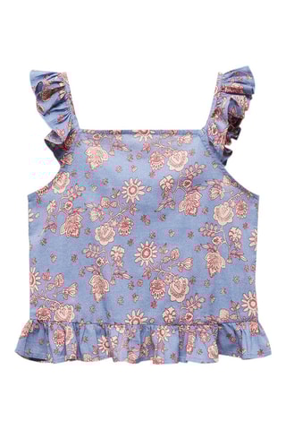 Top fleurs volant - Bleu