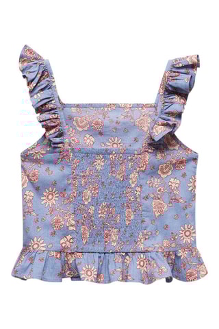 Top fleurs volant - Bleu