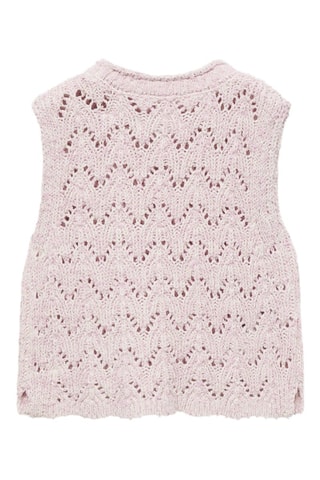 Top maille ajourée - Rose pastel
