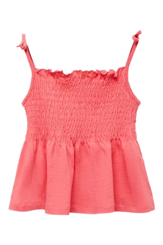 Top bretelles froncé - Corail