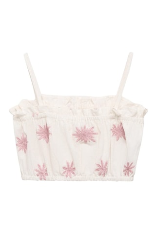 Crop top brodé - Beige