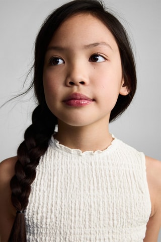 Top texturé froncé - Blanc cassé