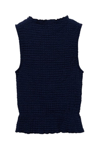 Top texturé froncé - Blanc cassé