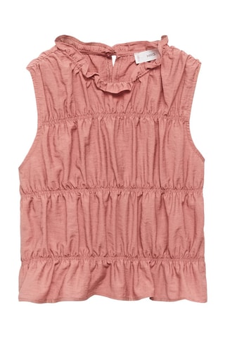 Top lin détails froncés - Rose