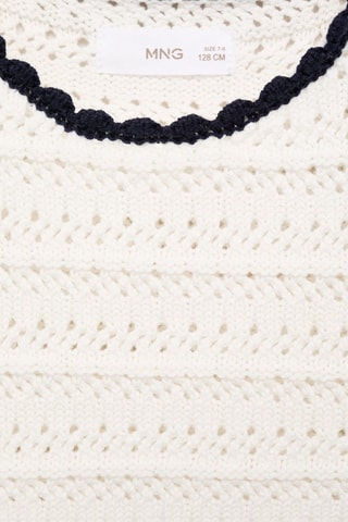 Top maille bords contrastants - Blanc