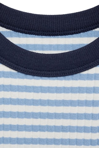 Top à rayures coton - Bleu
