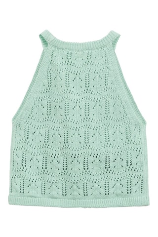 Top maille ajourée - Vert d'eau