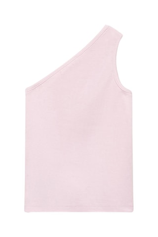 Top côtelé asymétrique - Blanc cassé