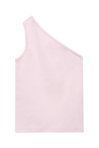 Top côtelé asymétrique - Blanc cassé